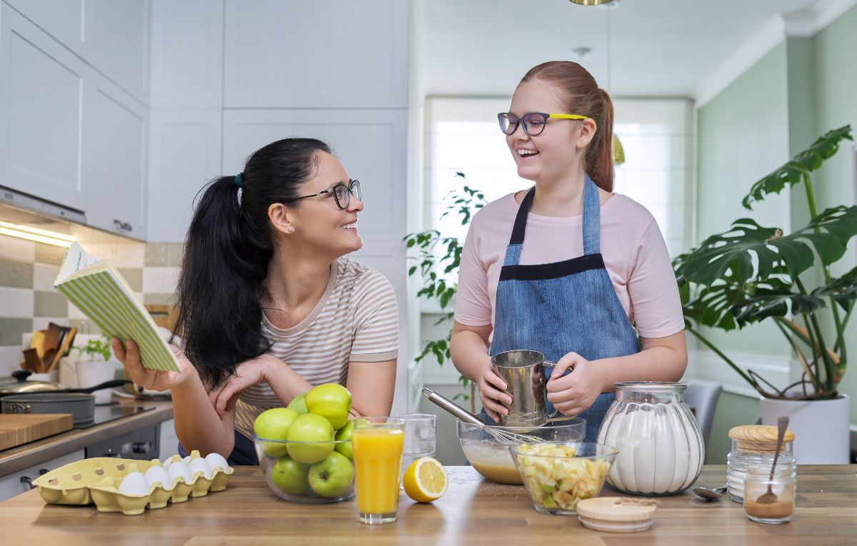 Teen cooking